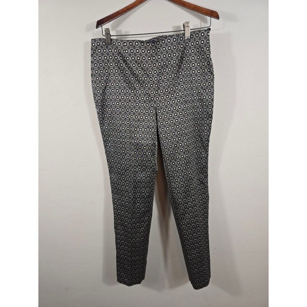 Brooks Brothers Geometric‎ Print Pants Trousers Career Black Gray Size 8 Womens